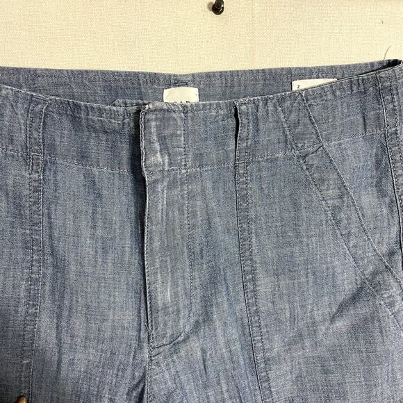 GAP Women's Mid Rise Linen Blend Wide-Leg Pull-On Pants Blue -‎ Size 2 - Picture 5 of 12